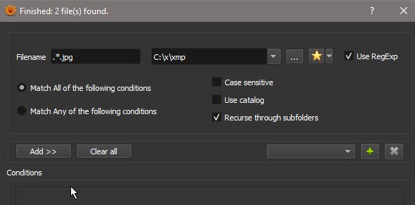 query #1 search for files