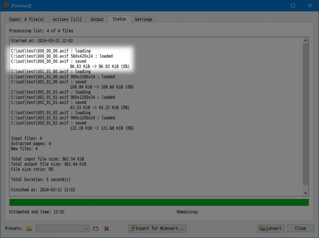 output of second convert