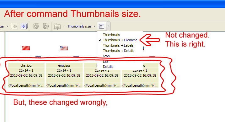 after command &quot;thumbnails size&quot;
