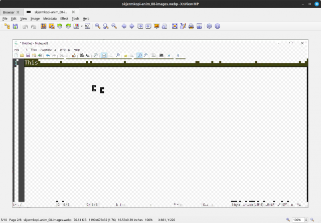 second frame as shown on screen