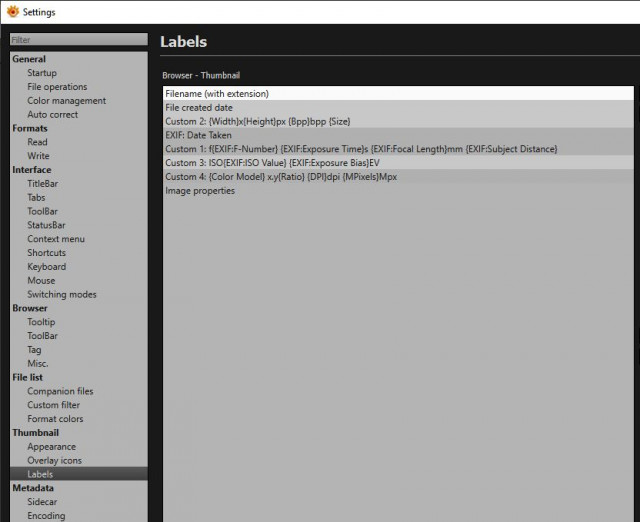Image Properties show up in ImapeLabels and in Video Labels