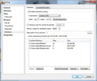 Database setup