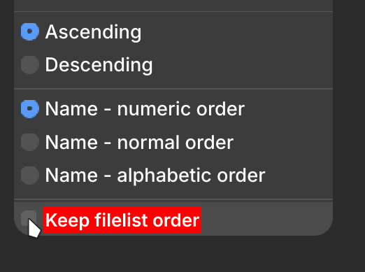 Keep filelist order option