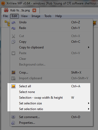 menu entry to delete a selection.png