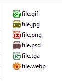 actual webp file has no icon
