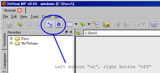 Example of buttons that show status
