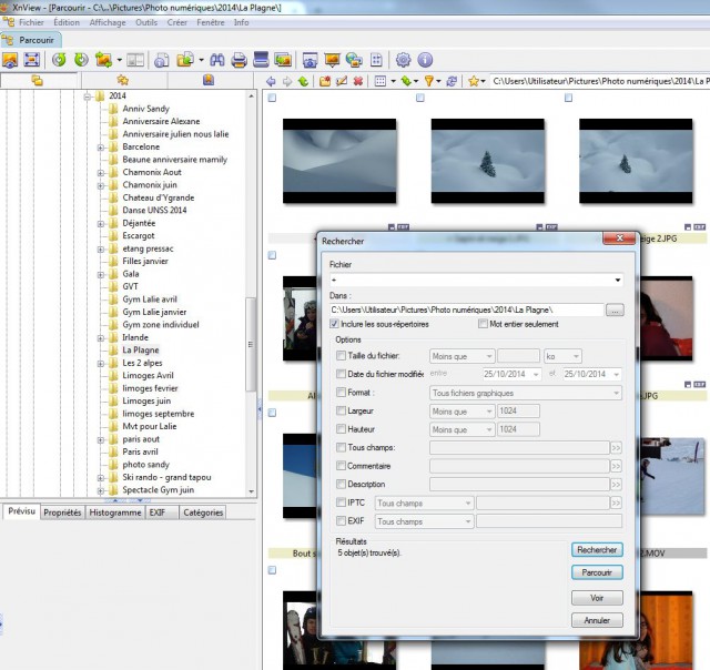 capture d'ecran Xnview