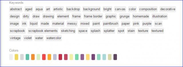 example of color swatches derived programmatically from image (not shown)