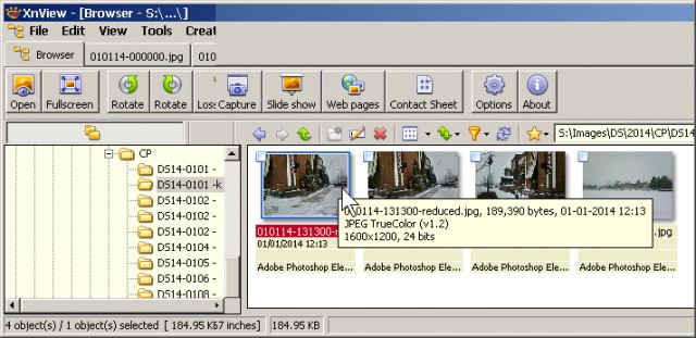 XnView's INCORRECT time in label