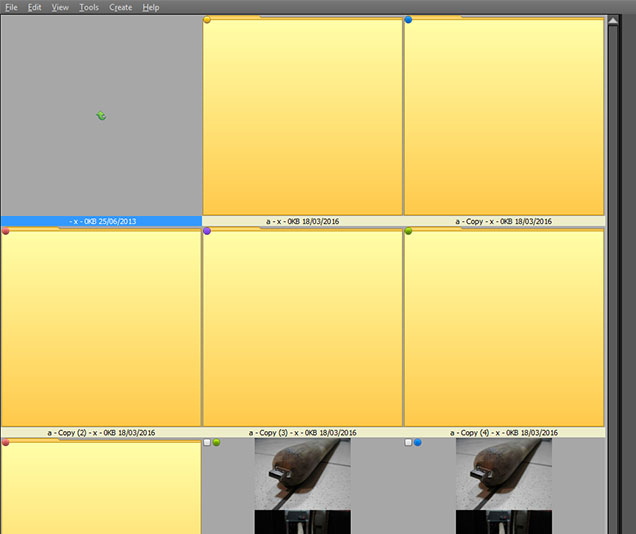 assigning color labels to folders and images with thumbnail caching disabled