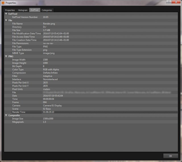 Metadata info for PNG Files