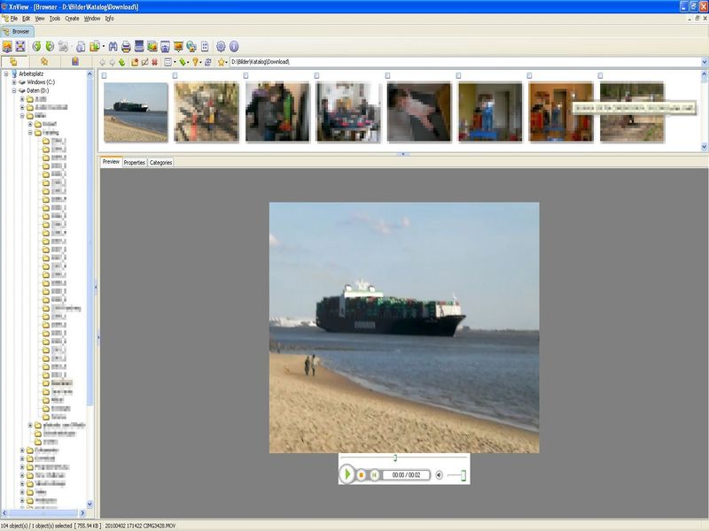Playing .mov file with XnView 1.97.8
