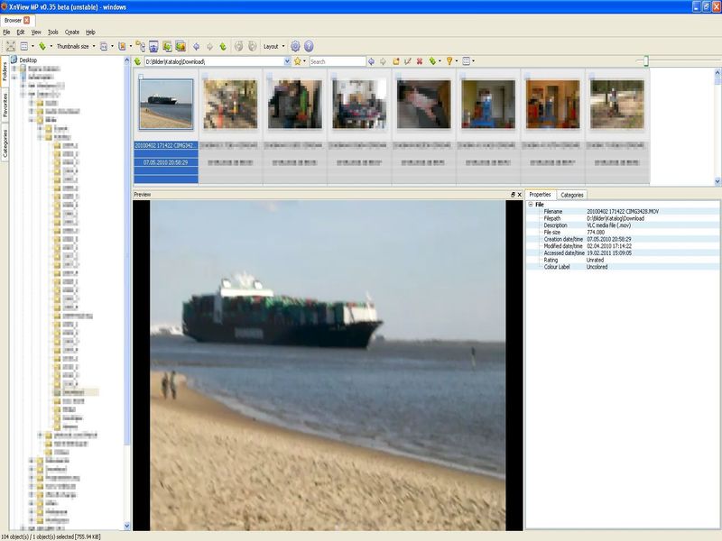 Playing .mov file with XnView MP