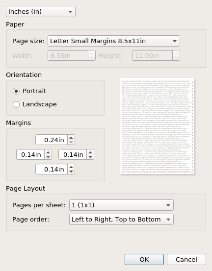 xnview print dialog &quot;page setup&quot;