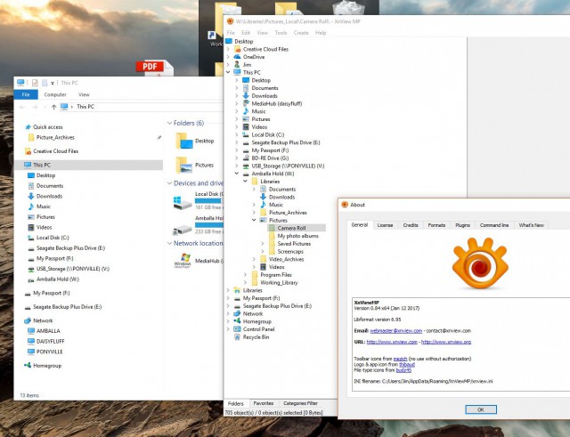 Capture of XnView MP and explorer side by side