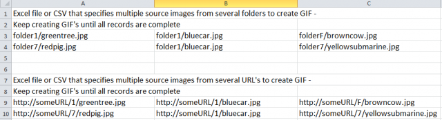 excel or csv records with source images
