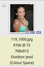 This is what happens when I manually add colour space as a custom field