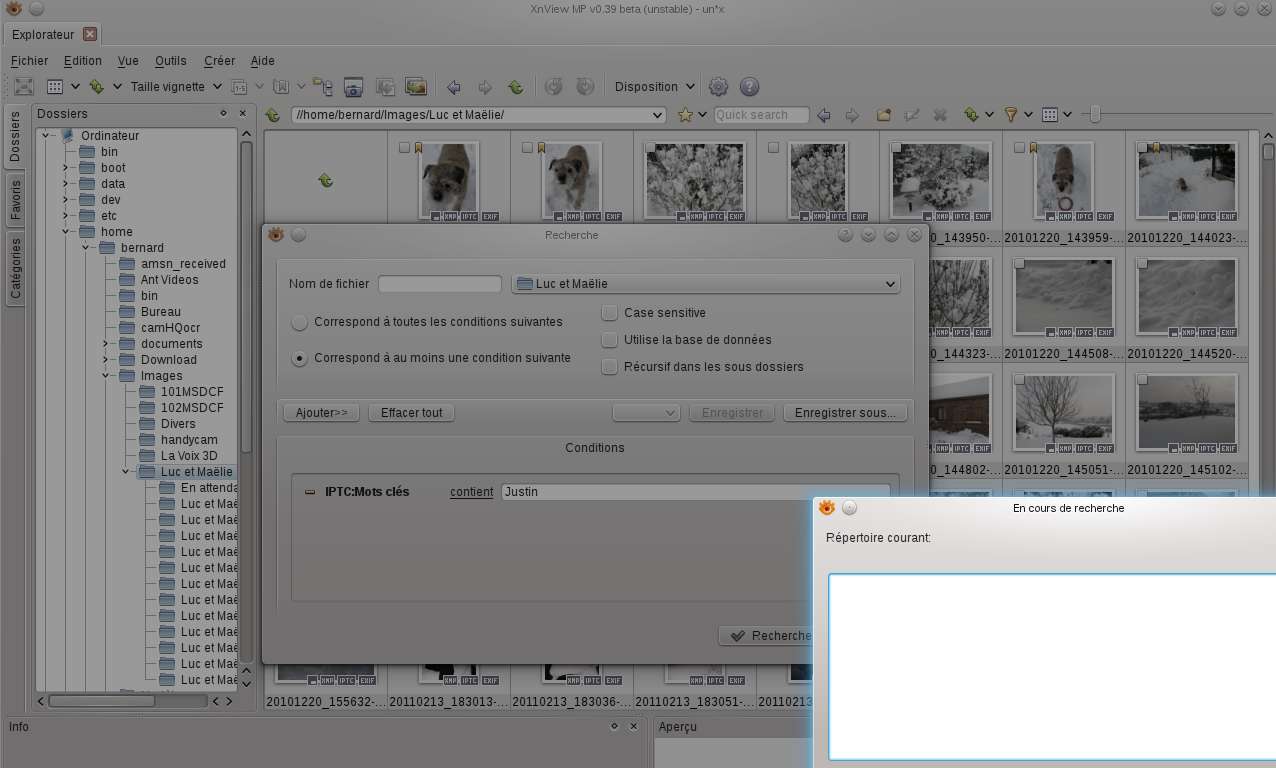 screenshot search on parent folder in recurcive mode
