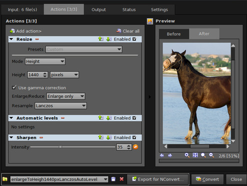 actions tab