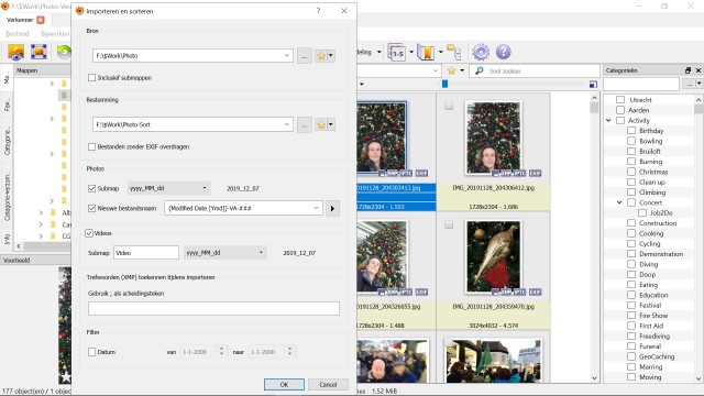 Used settings at Import function