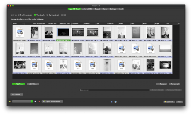 XnConvert input tab with many missing thumbnails after scrollbar wiggling