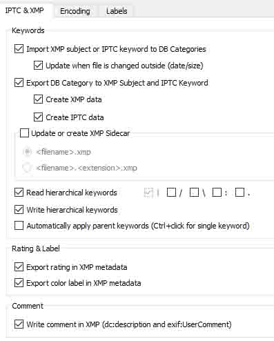 metadata settings