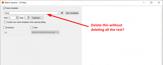 Batch Rename - Delete single item.png