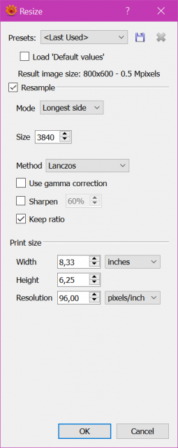 resize #2 (with re-used &quot;Last Used&quot; values)