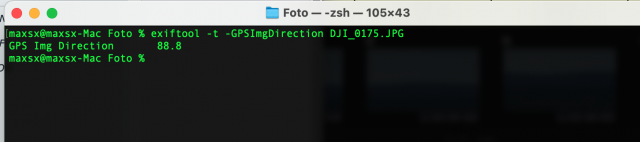 Terminal exiftool
