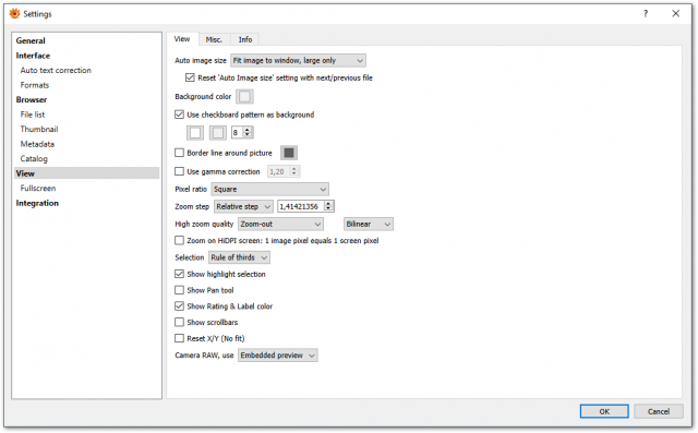Settings -&gt; View