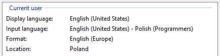 regional settings
