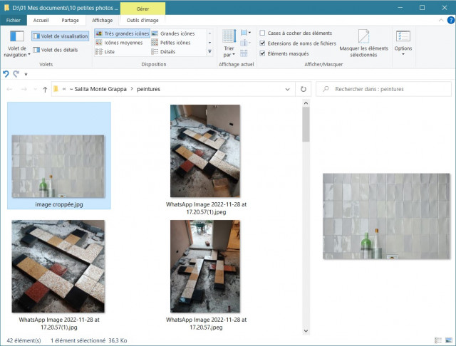 le fichier image croppée vu dans Explorer