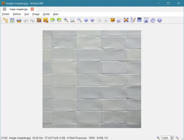 le fichier image croppée ouvert dans XNView